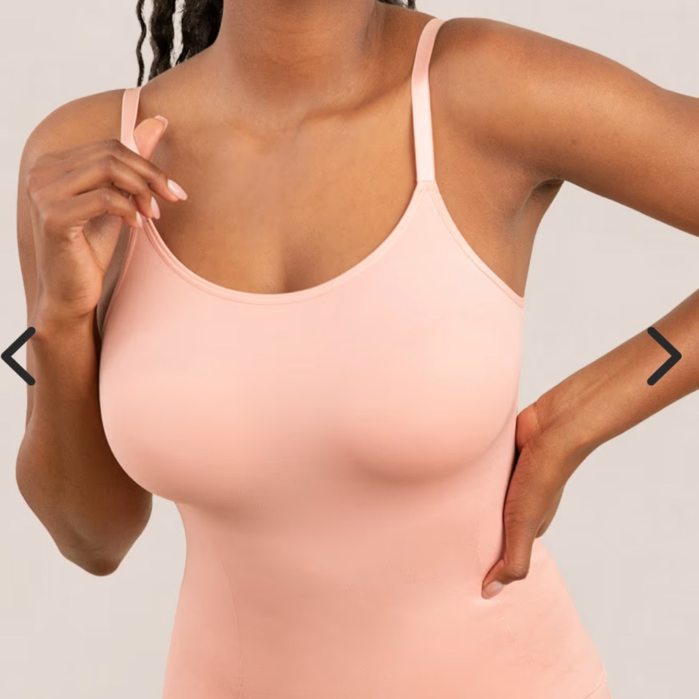 New NWT Shapermint pink rose tan stretch shaper tank top camisole M med 6 8